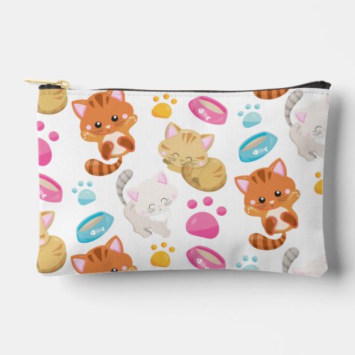 Pattern Of Cats Cute Cats Kitty Kittens Paws Accessory Pouch