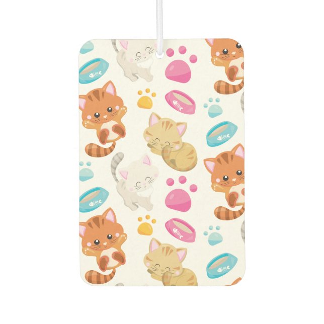 Pattern Of Cats, Cute Cats, Kitty, Kittens, Paws Air Freshener (Front)