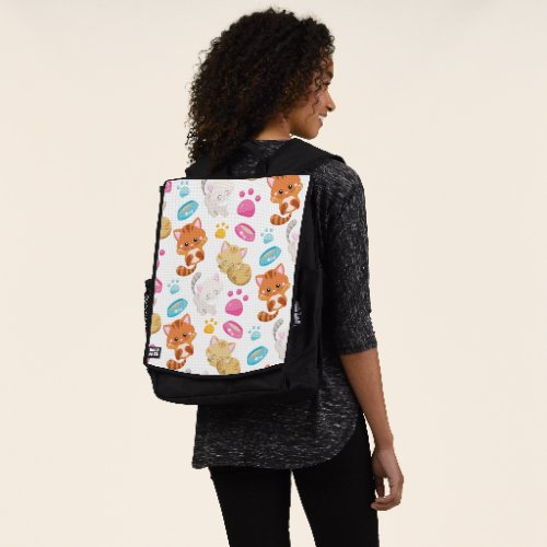 Pattern Of Cats Cute Cats Kitty Kittens Paws Backpack