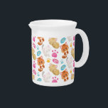 Pattern Of Cats, Cute Cats, Kitty, Kittens, Paws Beverage Pitcher<br><div class="desc">Cute,  fun and adorable pattern with cats and paws. Modern and trendy gift,  perfect for the cat lover in your life.</div>