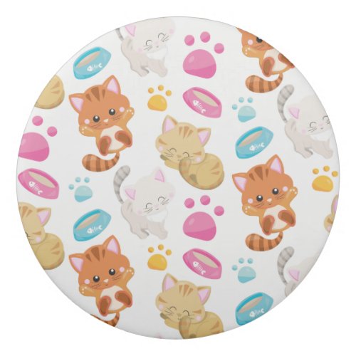 Pattern Of Cats Cute Cats Kitty Kittens Paws Eraser