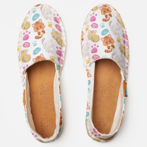 Pattern Of Cats Cute Cats Kitty Kittens Paws Espadrilles