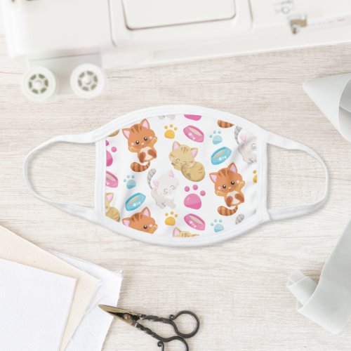 Pattern Of Cats Cute Cats Kitty Kittens Paws Face Mask