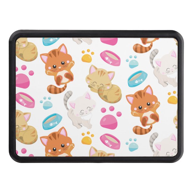 Pattern Of Cats, Cute Cats, Kitty, Kittens, Paws Hitch Cover (Front)