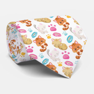Pattern Of Cats, Cute Cats, Kitty, Kittens, Paws Neck Tie
