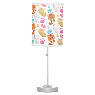 Pattern Of Cats, Cute Cats, Kitty, Kittens, Paws Table Lamp
