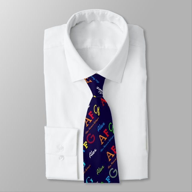 pattern of color names neck tie (Tied)