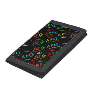 pattern of color names . your cool tri-fold wallet