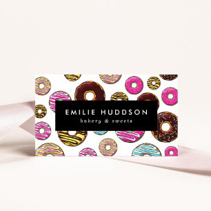 Pattern Of Colorful Donuts, Cake Shop, Pastry Shop Business Card