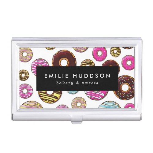 Pattern Of Colorful Donuts Cake Shop Pastry Shop Business Card Case