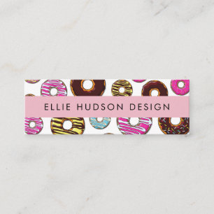 Pattern Of Colorful Donuts, Cake Shop, Pastry Shop Mini Business Card