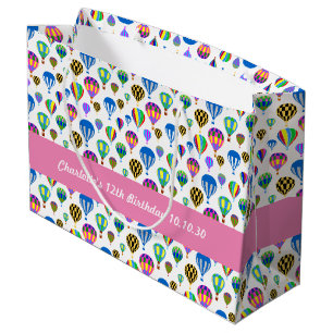 Pattern Of Colorful Hot Air Balloon Images Large Gift Bag