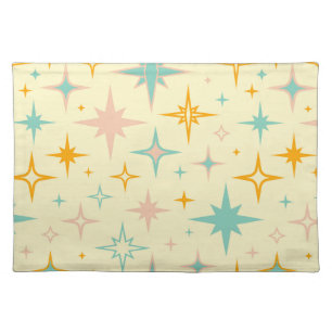 Pattern of colorful retro stars cloth placemat