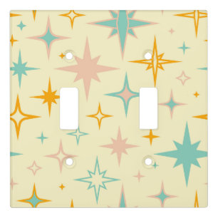 Pattern of colorful retro stars light switch cover