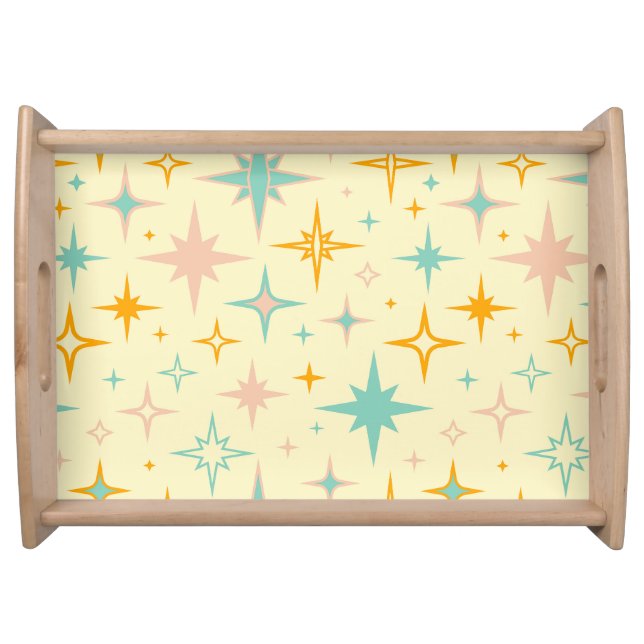 Pattern of colorful retro stars serving tray (Front)
