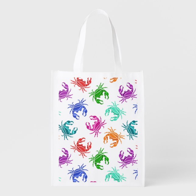 Pattern Of Crabs Reusable Grocery Bag (Front)