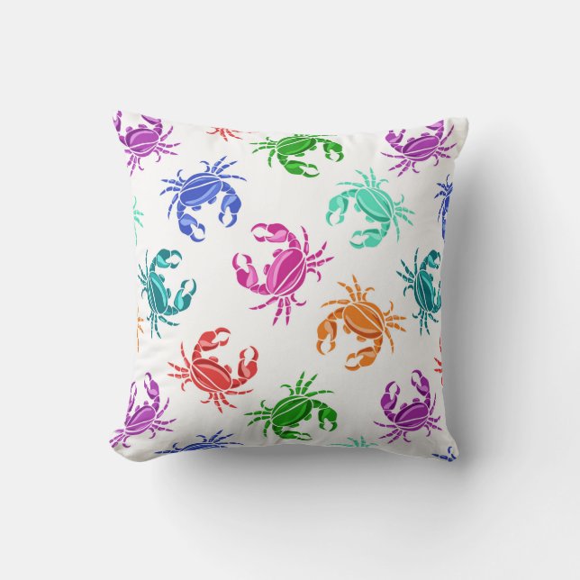 Pattern Of Crabs Throw Pillow (Front)