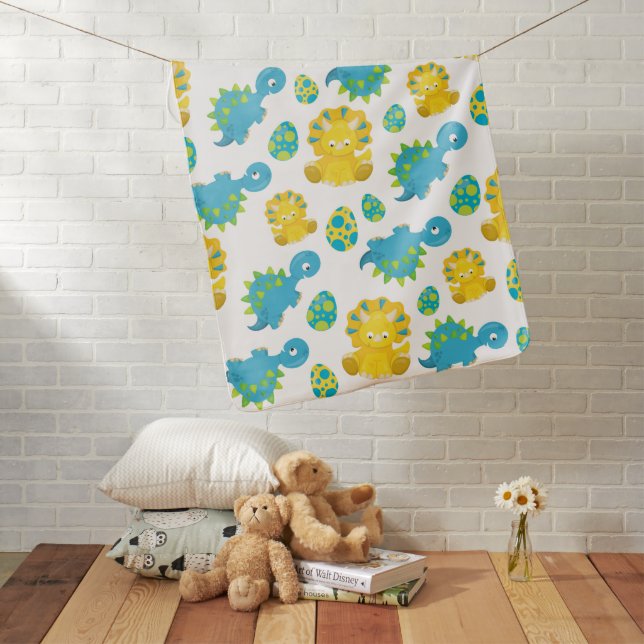 Pattern Of Dinosaurs, Cute Dinosaurs, Baby Dino Baby Blanket (In Situ)