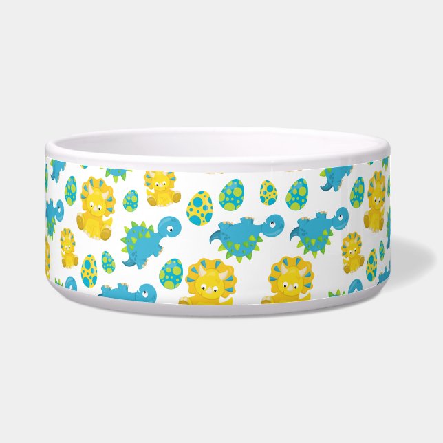 Pattern Of Dinosaurs, Cute Dinosaurs, Baby Dino Bowl (Front)
