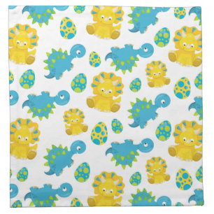 Pattern Of Dinosaurs, Cute Dinosaurs, Baby Dino Cloth Napkin
