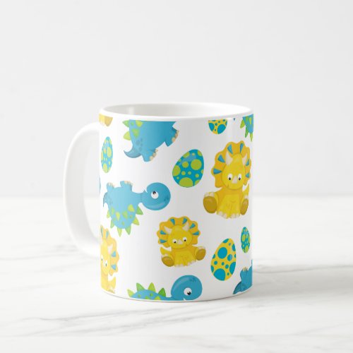 Pattern Of Dinosaurs Cute Dinosaurs Baby Dino Coffee Mug