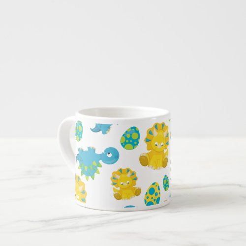 Pattern Of Dinosaurs Cute Dinosaurs Baby Dino Espresso Cup