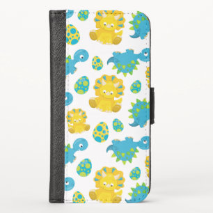 Pattern Of Dinosaurs, Cute Dinosaurs, Baby Dino iPhone X Wallet Case