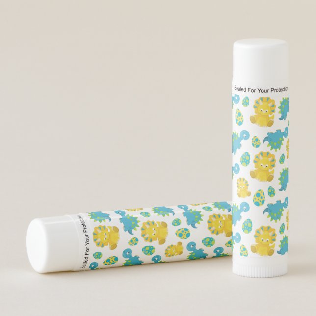 Pattern Of Dinosaurs, Cute Dinosaurs, Baby Dino Lip Balm (Front)