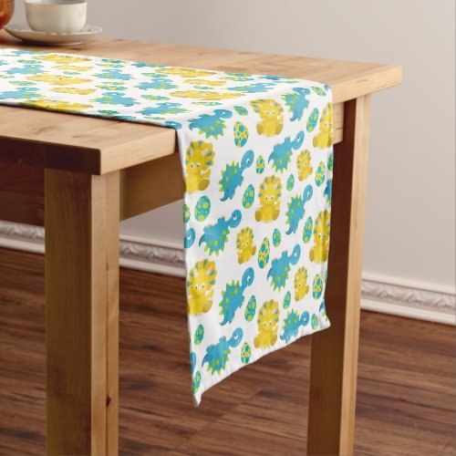 Pattern Of Dinosaurs Cute Dinosaurs Baby Dino Medium Table Runner