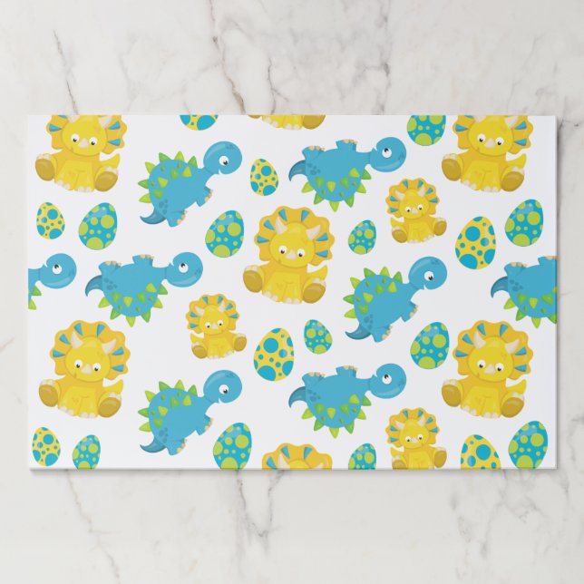 Pattern Of Dinosaurs, Cute Dinosaurs, Baby Dino Paper Pad (Front)