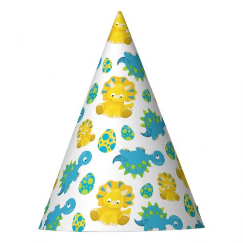 Pattern Of Dinosaurs Cute Dinosaurs Baby Dino Party Hat