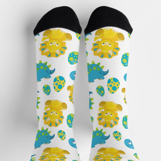 Pattern Of Dinosaurs, Cute Dinosaurs, Baby Dino Socks (Top)