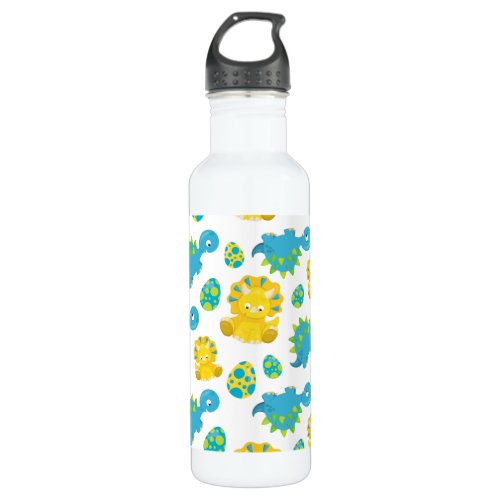 Pattern Of Dinosaurs Cute Dinosaurs Baby Dino Stainless Steel Water Bottle