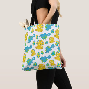 Pattern Of Dinosaurs, Cute Dinosaurs, Baby Dino Tote Bag