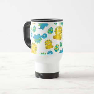 Pattern Of Dinosaurs, Cute Dinosaurs, Baby Dino Travel Mug