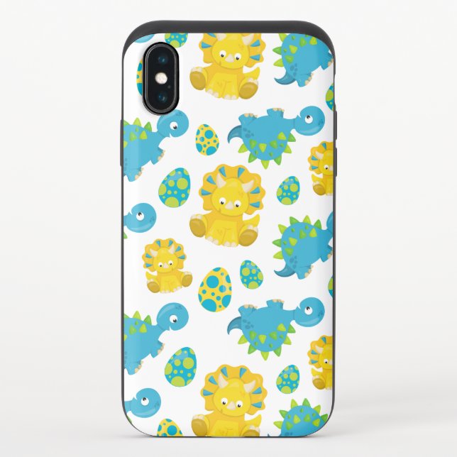 Pattern Of Dinosaurs, Cute Dinosaurs, Baby Dino Uncommon iPhone Case (Back)