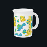 Pattern Of Dinosaurs, Cute Dinosaurs, Your Name Beverage Pitcher<br><div class="desc">Cute,  fun and adorable pattern with baby dinosaurs and eggs. Modern and trendy gift,  perfect for the dinosaur lover in your life. Personalize by adding your name,  nickname,  monogram or initials.</div>