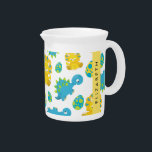 Pattern Of Dinosaurs, Cute Dinosaurs, Your Name Beverage Pitcher<br><div class="desc">Cute,  fun and adorable pattern with baby dinosaurs and eggs. Modern and trendy gift,  perfect for the dinosaur lover in your life. Personalize by adding your name,  nickname,  monogram or initials.</div>