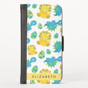 Pattern Of Dinosaurs, Cute Dinosaurs, Your Name iPhone X Wallet Case