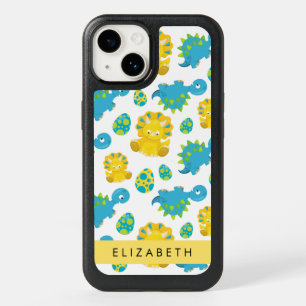 Pattern Of Dinosaurs, Cute Dinosaurs, Your Name OtterBox iPhone 14 Case
