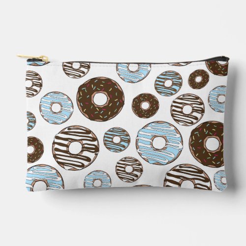 Pattern Of Donuts Blue Donuts Brown Donuts Accessory Pouch