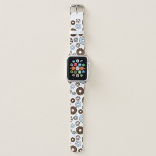 Pattern Of Donuts Blue Donuts Brown Donuts Apple Watch Band