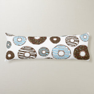 Pattern Of Donuts, Blue Donuts, Brown Donuts Body Pillow