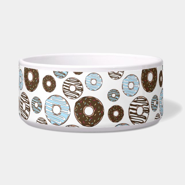 Pattern Of Donuts, Blue Donuts, Brown Donuts Bowl (Front)