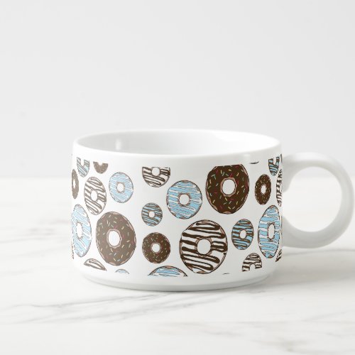 Pattern Of Donuts Blue Donuts Brown Donuts Bowl