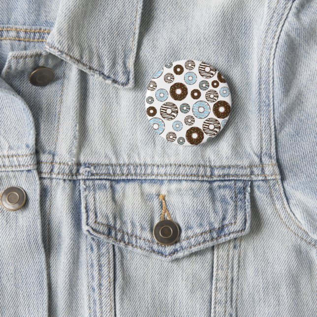 Pattern Of Donuts, Blue Donuts, Brown Donuts Button (In Situ)