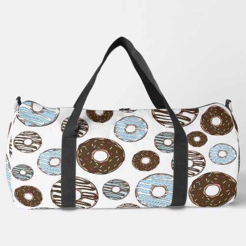 Pattern Of Donuts Blue Donuts Brown Donuts Duffle Bag