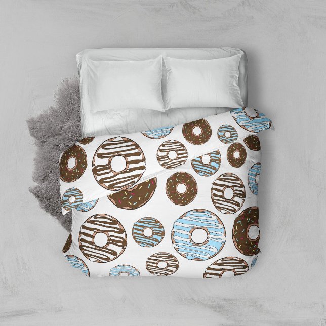Pattern Of Donuts, Blue Donuts, Brown Donuts Duvet Cover (Creator Uploaded)