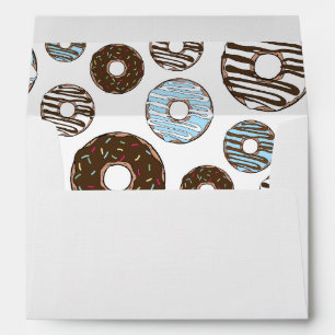 Pattern Of Donuts, Blue Donuts, Brown Donuts Envelope