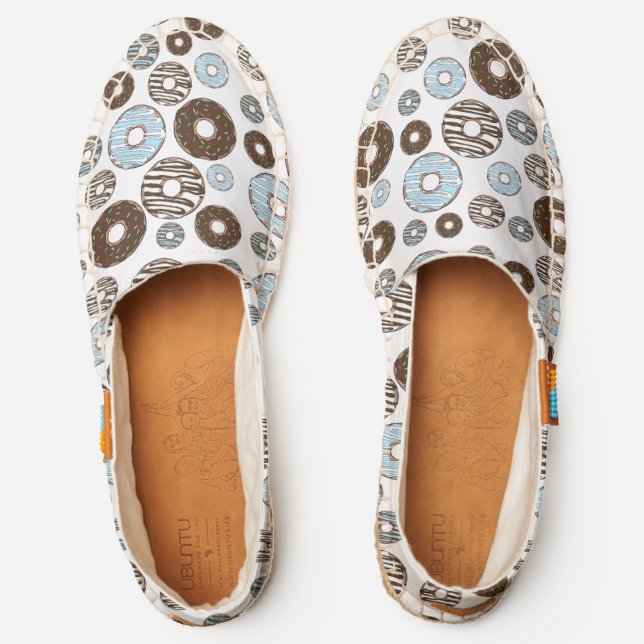 Pattern Of Donuts, Blue Donuts, Brown Donuts Espadrilles (Front)
